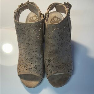 Fergalicious Taupe Cutout Mules